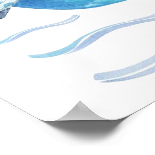 Nautical Ocean Animals Boot Nursery Decor Poster (Hoek)