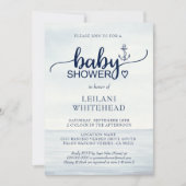 Nautical Ocean Baby shower Invitation Kaart (Voorkant)