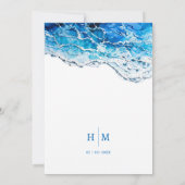 Nautical Ocean Beach blue elegant Weddenschap Kaart (Achterkant)