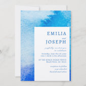 Nautical Ocean Beach blue modern abstract Weddensc Kaart (Voorkant)