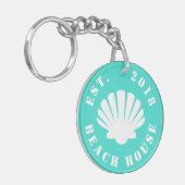 Nautical Ocean Beach House | JOUW TEKST Sleutelhanger (Voorkant Links)