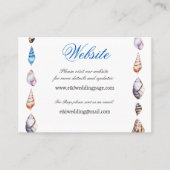 Nautical Ocean Beach modern Wedding Website Kaart Visitekaartje (Voorkant)