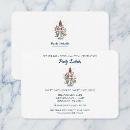 Nautical Ocean Beacon QR Code RSVP Kaartje