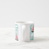 Nautical Ocean Blue en Roos Espresso Kop (Achterkant)