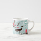 Nautical Ocean Blue en Roos Espresso Kop (Rechts)