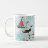 Nautical Ocean Blue en Roos Koffiemok (Links)