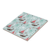 Nautical Ocean Blue en Roos Tegeltje (Zijkant)