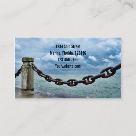 Nautical Ocean Blue Marine Visitekaartje (Achterkant)