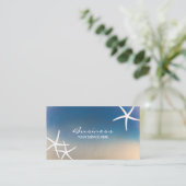 Nautical Ocean Blue Starfish Salon Spa Visitekaartje (Staand voorkant)