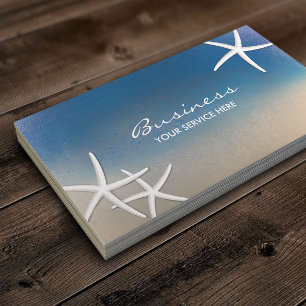 Nautical Ocean Blue Starfish Salon Spa Visitekaartje