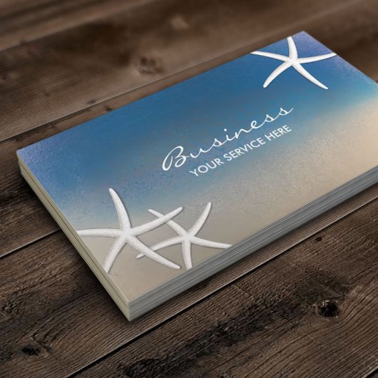 Nautical Ocean Blue Starfish Salon Spa Visitekaartje