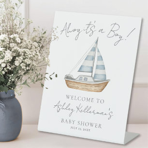 Nautical Ocean Boy Baby Shower Welkom Bord Reclamebord Met Voetstuk