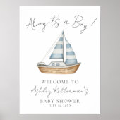 Nautical Ocean Boy Baby shower Welkomstbord Poster (Voorkant)