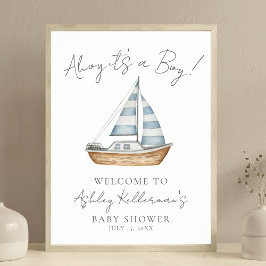 Nautical Ocean Boy Baby shower Welkomstbord Poster