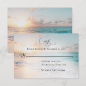 *~* Nautical Ocean Exotic Beach Wedding RSVP Kaartje (Voorkant / Achterkant)