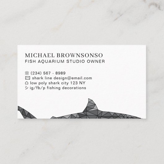 Nautical Ocean Fish Shark Contactkaartje (Achterkant)