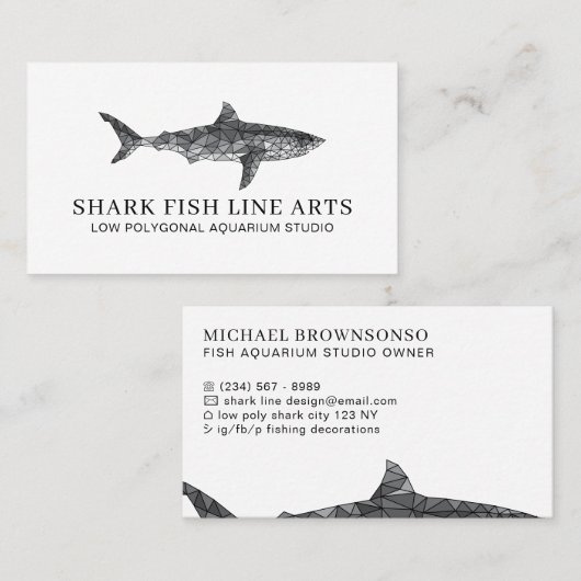 Nautical Ocean Fish Shark Contactkaartje (Voorkant / Achterkant)
