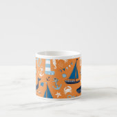 Nautical Ocean Oranje Espresso Kop (Voorkant)