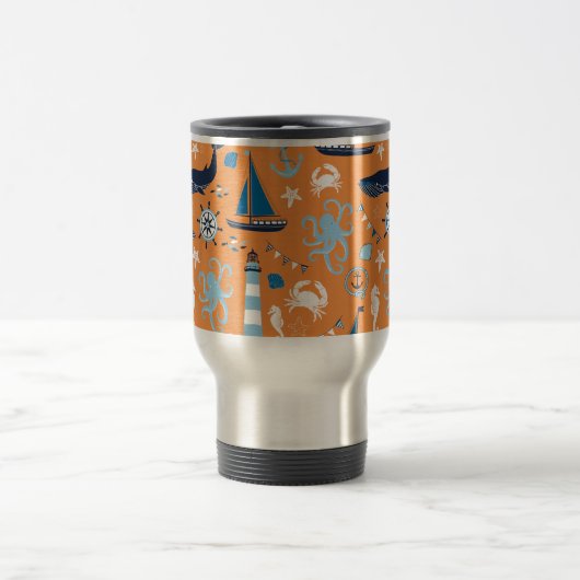 Nautical Ocean Oranje Reisbeker (Center)