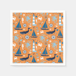 Nautical Ocean Oranje Servet