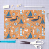 Nautical Ocean Oranje Tissuepapier (Craft)