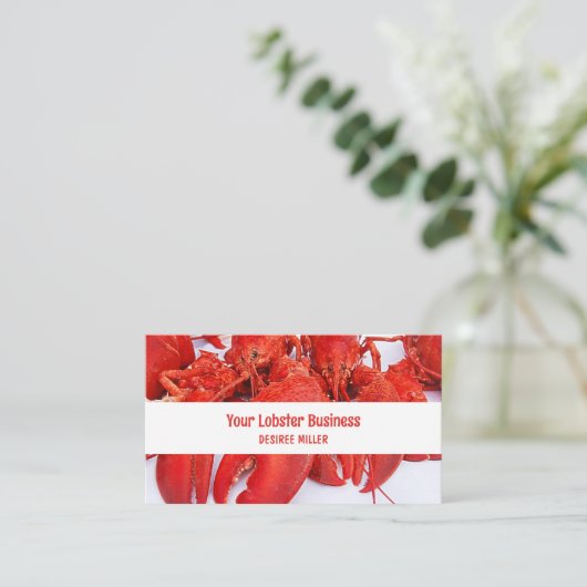 Nautical Ocean Red Lobster Visitekaartje (Staand voorkant)