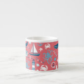 Nautical Ocean Roos Espresso Kop (Voorkant)