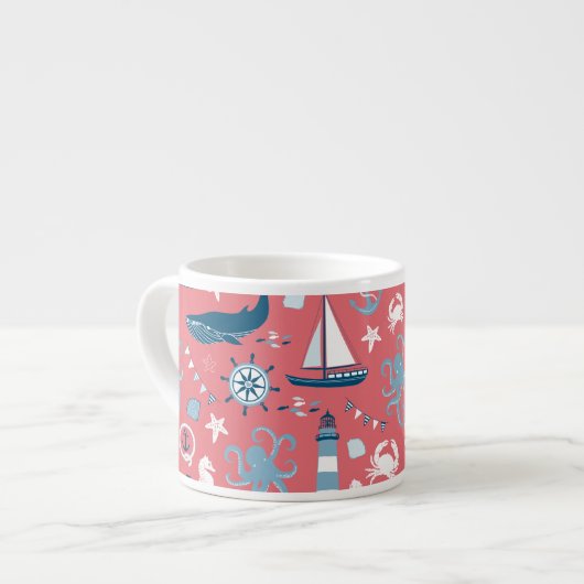 Nautical Ocean Roos Espresso Kop (Links)