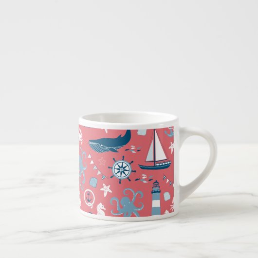 Nautical Ocean Roos Espresso Kop (Rechts)