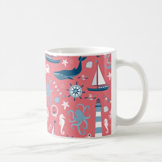 Nautical Ocean Roos Koffiemok (Rechts)