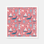 Nautical Ocean Roos Servet (Voorkant)