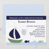 Nautical/Ocean/Sailships Baby shower Uitnodiging (Voorkant / Achterkant)