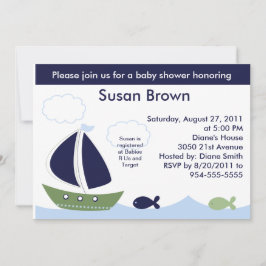 Nautical/Ocean/Sailships Baby shower Uitnodiging
