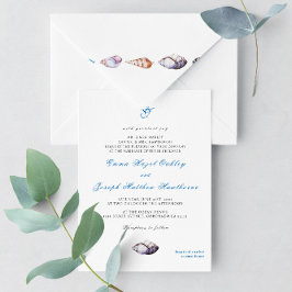 Nautical Ocean strand modern elegant Wedding Kaart