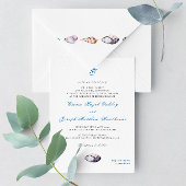 Nautical Ocean strand modern elegant Wedding Kaart