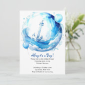 Nautical Ocean Theme Boy Baby shower Kaart (Staand voorkant)