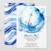 Nautical Ocean Theme Boy Baby shower Kaart (Voorkant / Achterkant)