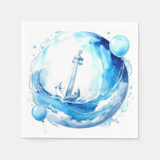 Nautical Ocean Theme Boy Baby shower Servet (Voorkant)