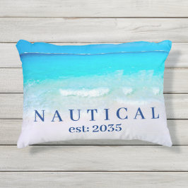 Nautical Ocean Zee Blue Boat Decor Buitenkussen