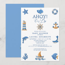 Nautical Ocean Zeiler Ahoy Het Is Een Jongen Baby  Kaart