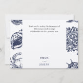 Nautical Oceanic dark navy "Bedankt" Kaart (Achterkant)