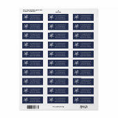 Nautical Oceanic dark navy Weddenrenlabel Etiket (Full Sheet)