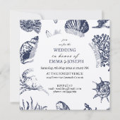 Nautical Oceanic dark navy Weddenschap Kaart (Voorkant)