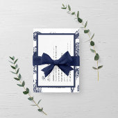 Nautical Oceanic dark navy Wedding Rsvp Kaart