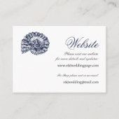 Nautical Oceanic dark navy Wedding Website Kaart Visitekaartje (Voorkant)