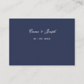 Nautical Oceanic dark navy Wedding Website Kaart Visitekaartje (Achterkant)