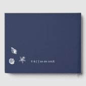 Nautical Oceanic klassiek marineblauw Bruiloft Gastenboek (Achterkant)