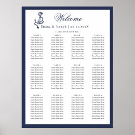 Nautical Oceanic klassiek marineblauw Poster