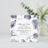 Nautical Oceanic klassiek marineblauw "Save the Da Kaart (Staand voorkant)