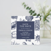 Nautical Oceanic klassiek marineblauw "Save the Da Kaart (Staand voorkant)